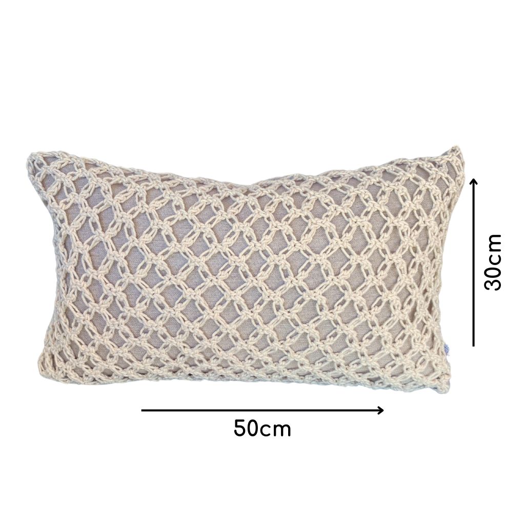 CAPA DE ALMOFADA CROCHÊ LILY OFF WHITE