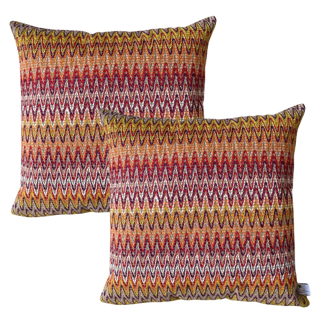 CAPA DE ALMOFADA CHEVRON BORDADA