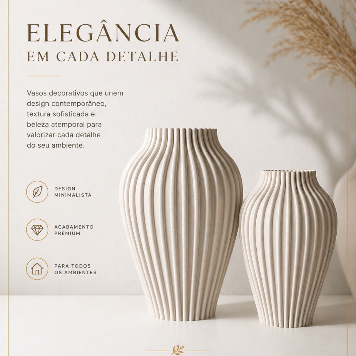 Kit Vasos Minimalistas Bege