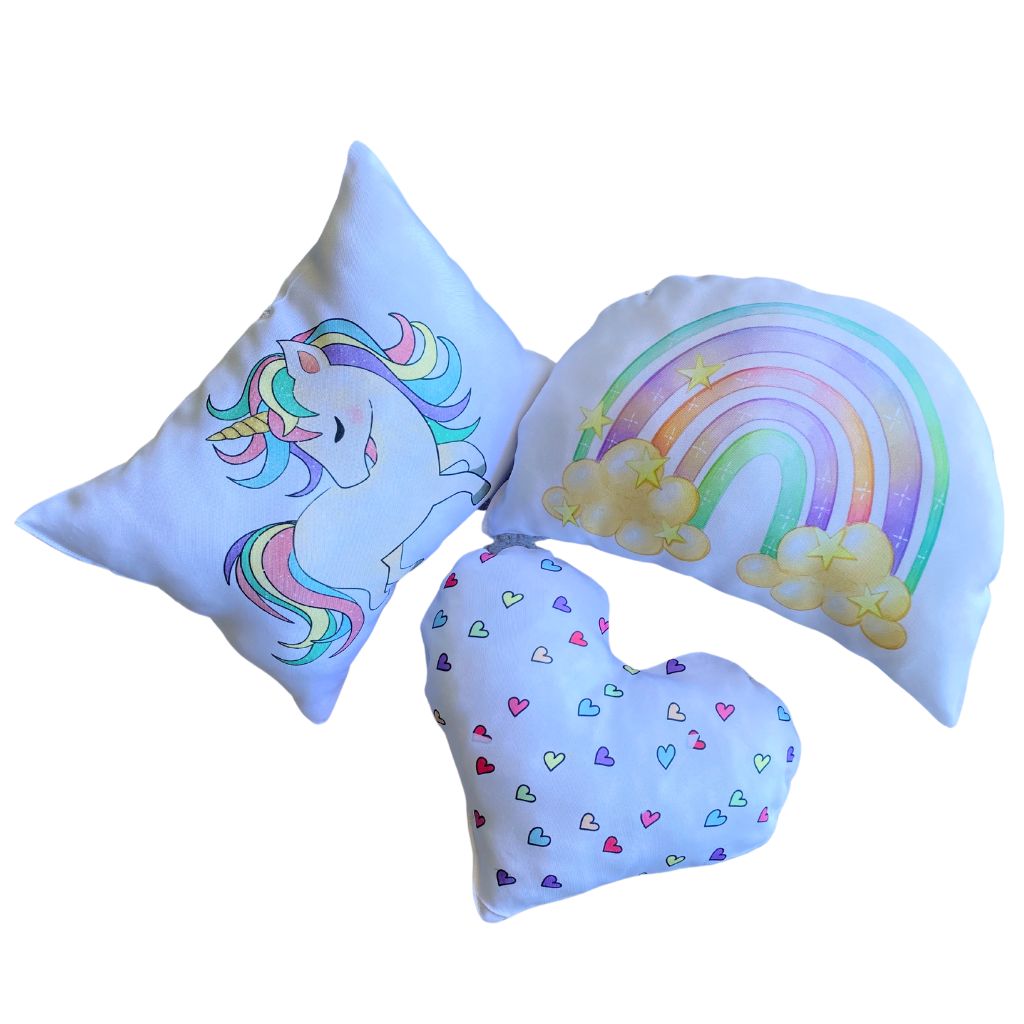 kit almofadas kids Unicórnio Arco Irís