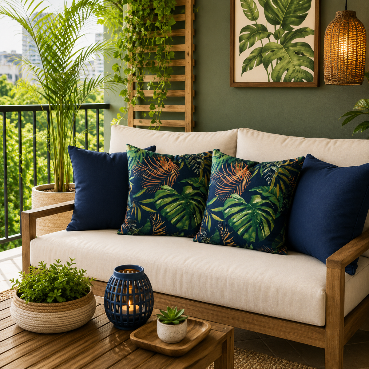 Kit 4 Capas de Almofadas Impermeáveis para Área Externa 45x45 ou 50x50 – Varanda, Piscina e Área Gourmet