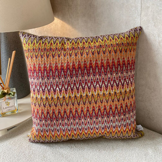 CAPA DE ALMOFADA CHEVRON BORDADA