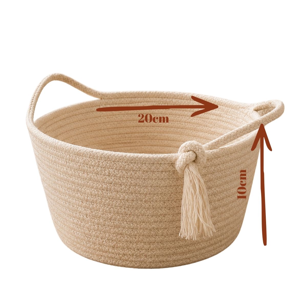 CESTO ORGANIZADOR MUITIUSO COM ALÇA 20X10 CM EM ALGODÃO