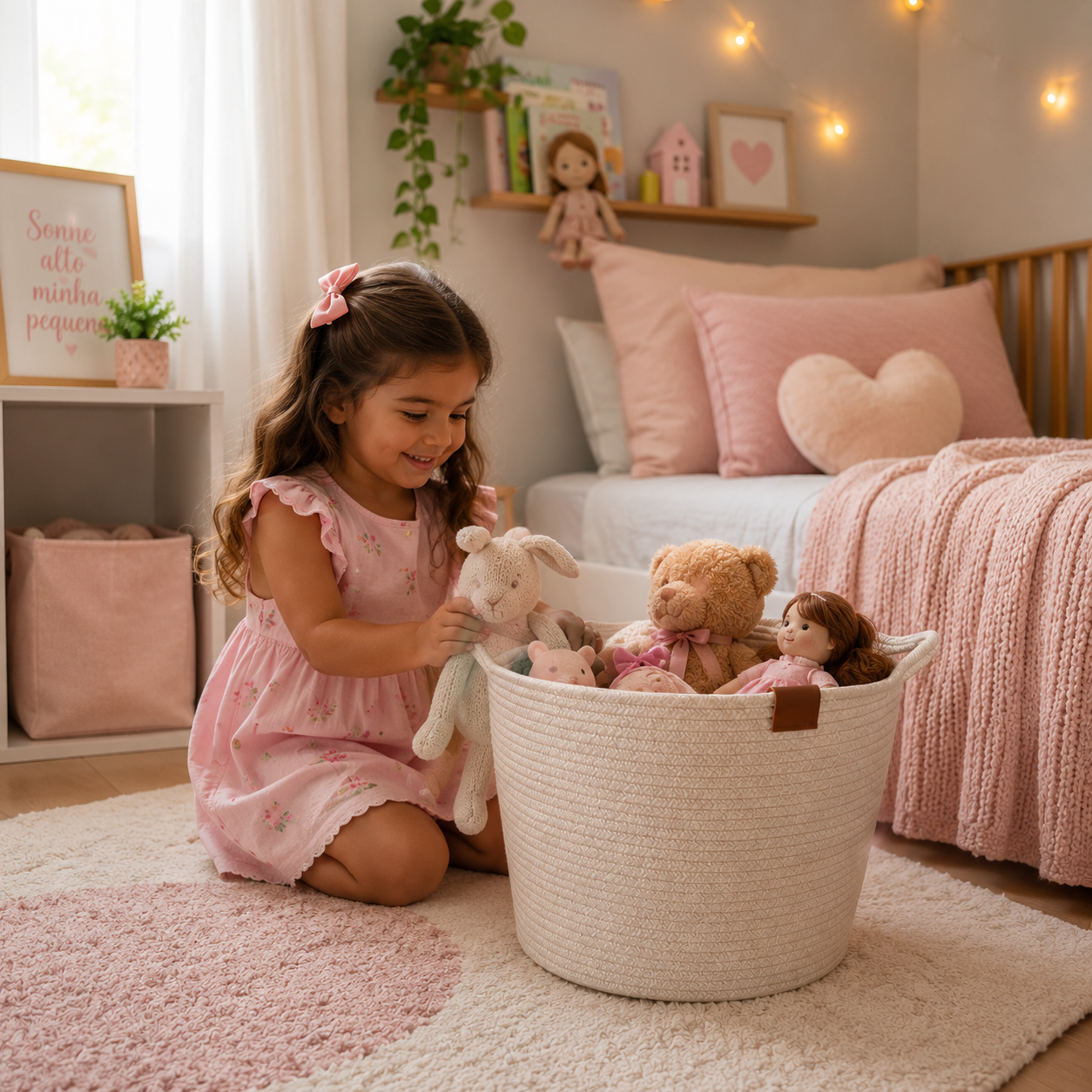 Cesto Organizador 100% Algodão Premium | Multiuso para Brinquedos, Roupas, Mantas e Decoração | 4 Tamanhos Disponíveis