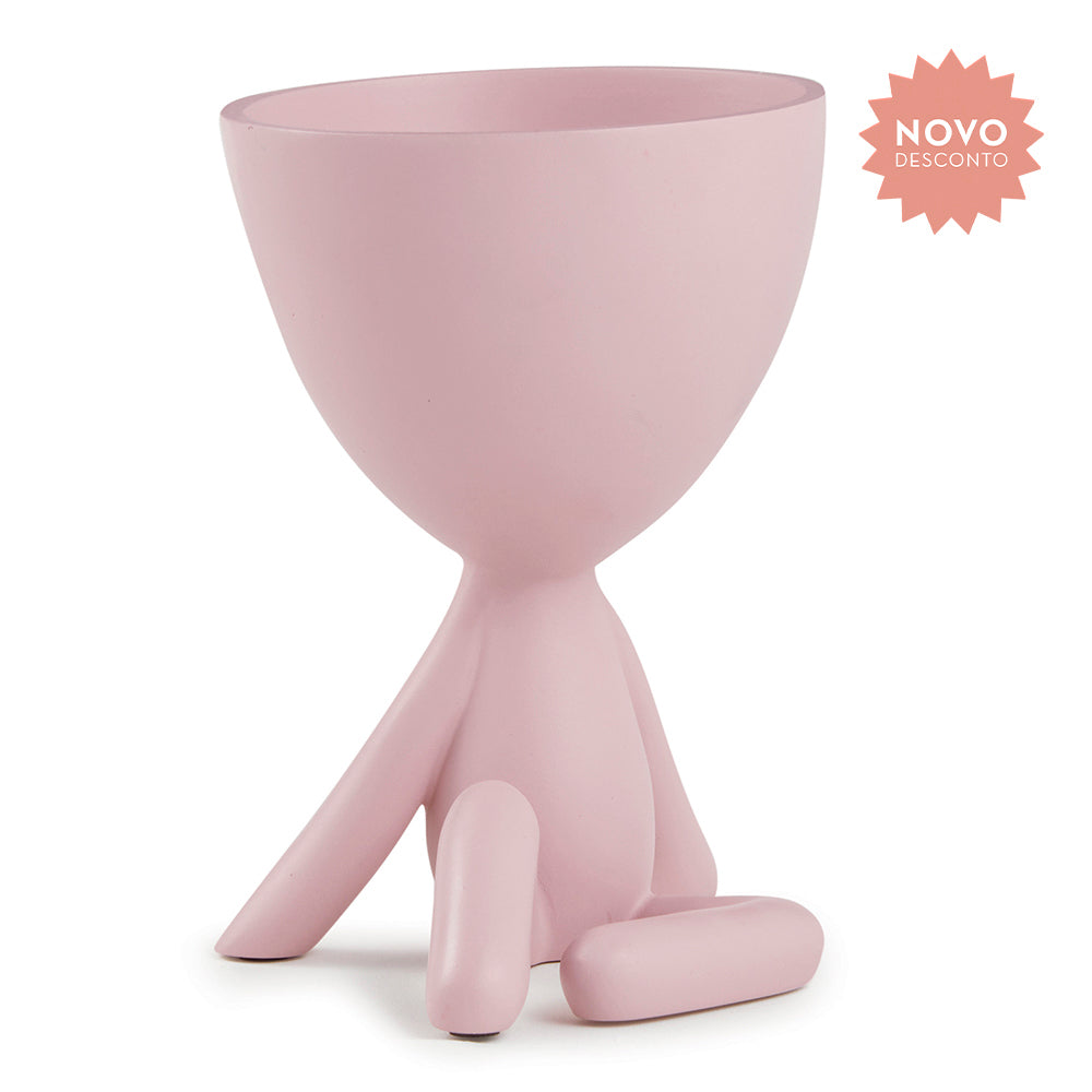 VASO EM POLIRESINA ROSA 14X12