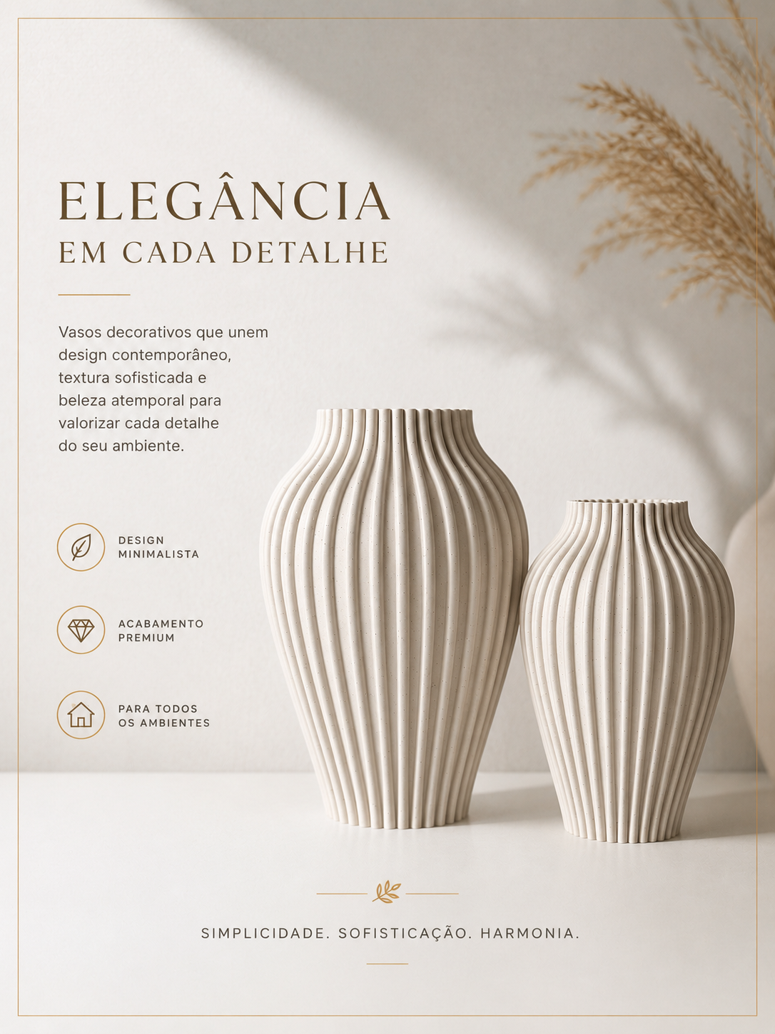 Kit Vasos Minimalistas Bege
