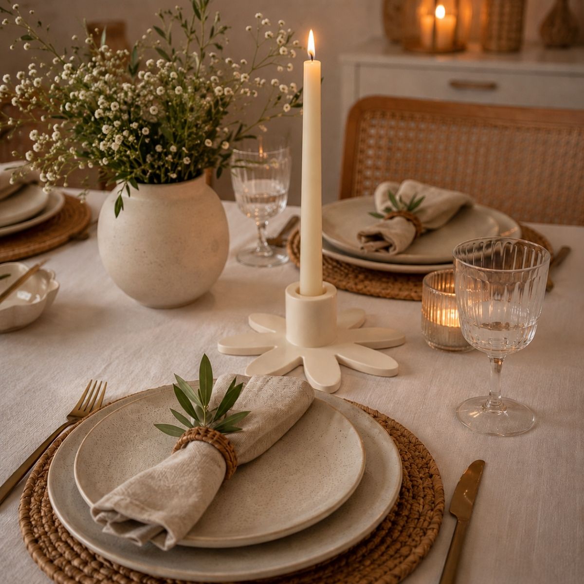 Castiçal Porta-Velas Flor - Delicadeza que transforma a mesa posta