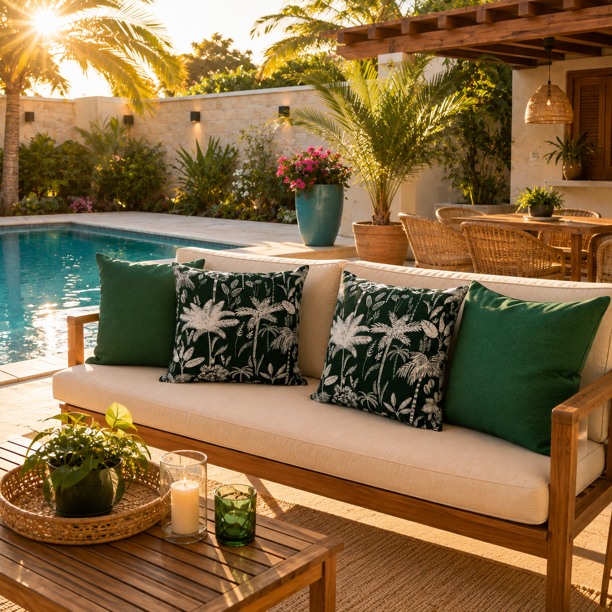 Kit 4 Capas de Almofadas Impermeáveis para Área Externa – Varanda, Piscina e Área Gourmet