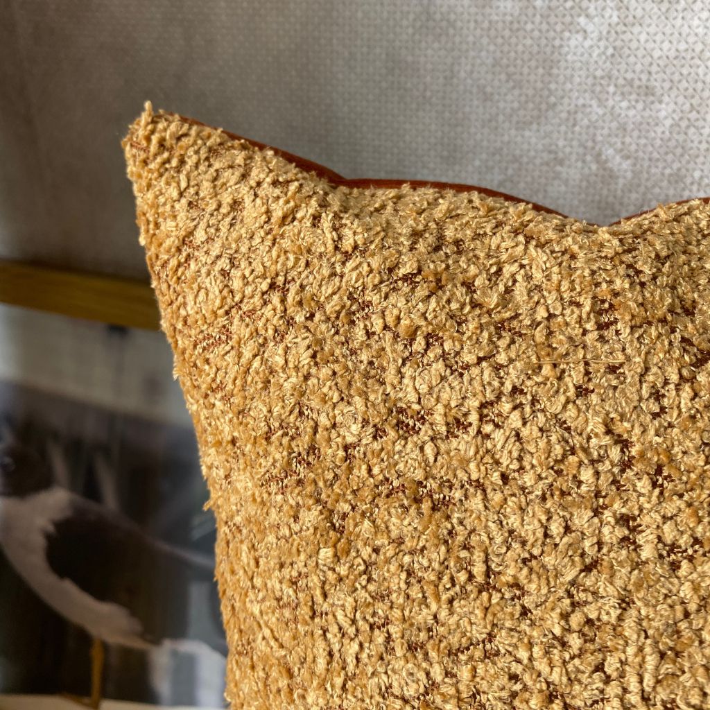 Capa de almofada em Bouclé Premium Curry