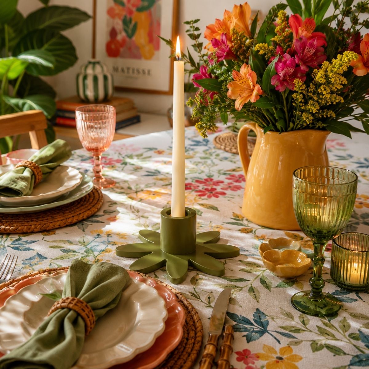 Castiçal Porta-Velas Flor - Delicadeza que transforma a mesa posta