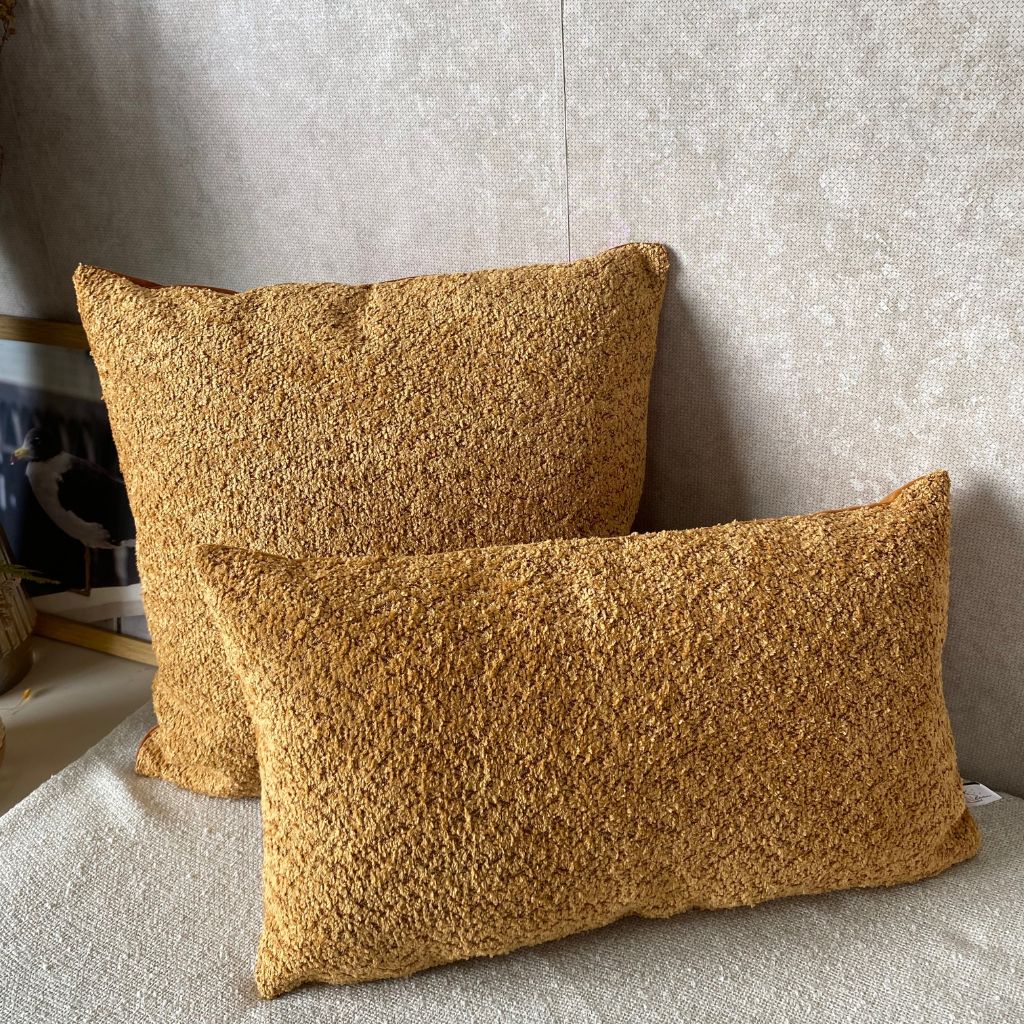 Capa de almofada em Bouclé Premium Curry